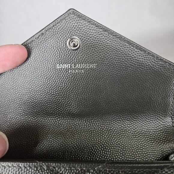 YSL Yves Saint Laurent Cassandra Asphalt Small Wallet Coin Pouch Card Holder - Picture 10 of 13